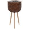 vidaXL Planter 3 pcs Wicker with PE Lining