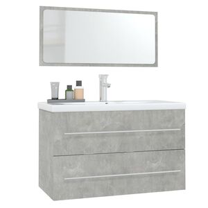 vidaXL 3 Piece Bathroom Furniture Set Concrete Grey