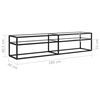 vidaXL TV Cabinet Transparent 180x40x40.5 cm Tempered Glass