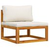 vidaXL 3 Piece Garden Lounge Set with Cream Cushions Solid Acacia Wood