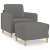 vidaXL Sofa Chair with Footstool Dark Grey 60 cm Fabric