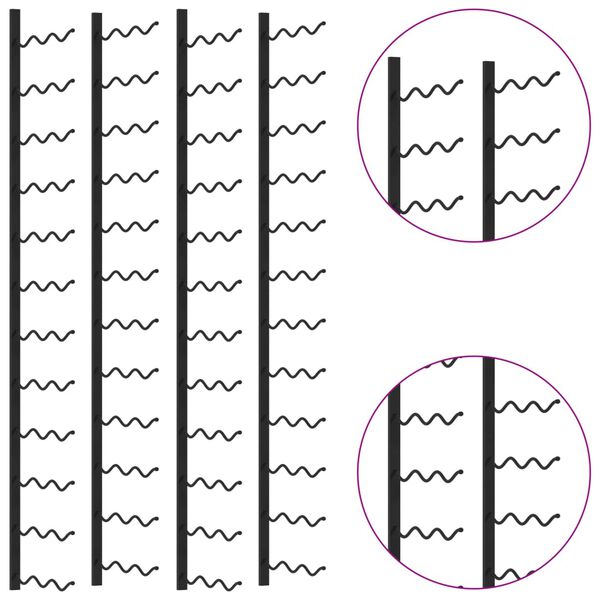 vidaXL Wall-mounted Wine Racks for 72 Bottles 2 pcs Black Iron