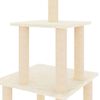 vidaXL Cat Tree with Sisal Scratching Posts Cream 111 cm