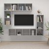 vidaXL 4 Piece TV Cabinet Set Concrete Grey Engineered Wood