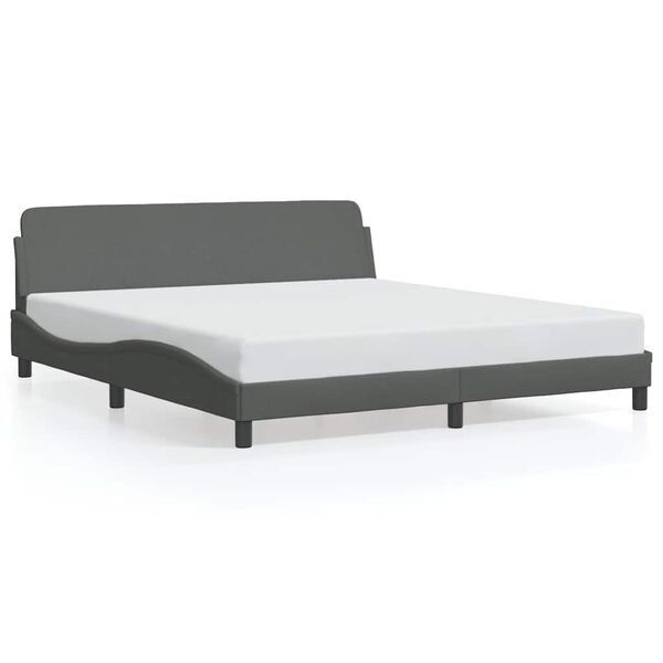 vidaXL Bed Frame "Dover" Dark Grey 180x200 cm King Fabric