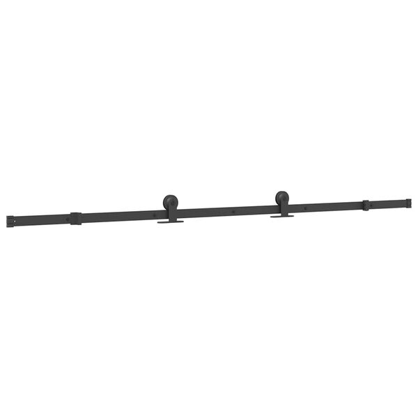 vidaXL Sliding Door Hardware Kit 213.5 cm Steel Black