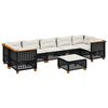 vidaXL 8 Piece Garden Sofa Set with Cushions Black Poly Rattan