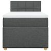 vidaXL Box Spring Bed with Mattress Dark Grey King Single Fabric