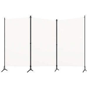 vidaXL 3-Panel Room Divider White 260x180 cm Fabric