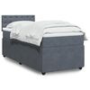 vidaXL Box Spring Bed with Mattress Dark Grey King Single Velvet