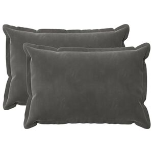 vidaXL Cushion Cover 2 pcs HOUTEN Dark Grey 30 x 50 cm Velvet