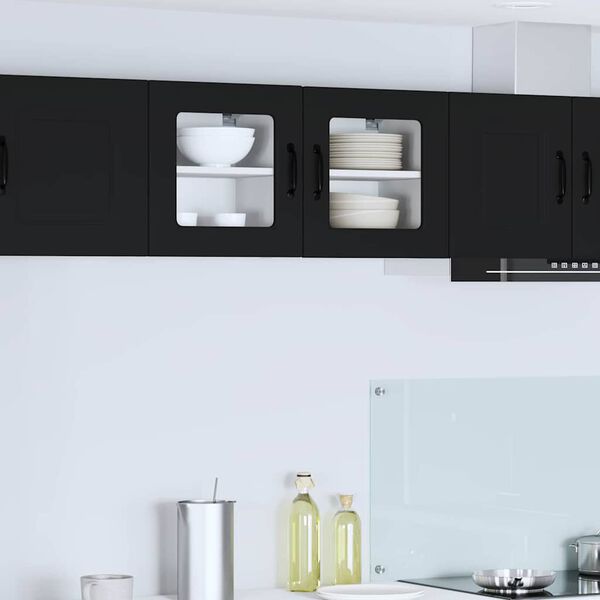 vidaXL Kitchen Wall Cabinet with Shelf 2 pcs Black 40 x 31 x 40 cm