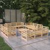 vidaXL 13 Piece Garden Lounge Set Solid Pinewood