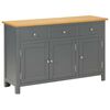 vidaXL Sideboard | Dark grey | Solid oak wood, solid acacia wood, MDF | Medium