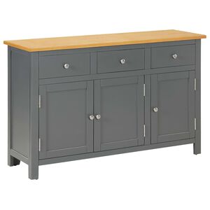 vidaXL Sideboard | Dark grey | Solid oak wood, solid acacia wood, MDF | Medium