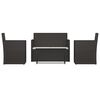 vidaXL 4 Piece Outdoor Lounge Set with Cushions Poly Rattan Black