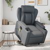 vidaXL Electric Stand up Massage Recliner Chair Grey Faux Leather
