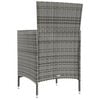 vidaXL 3 Piece Outdoor Dining Set with Cushions Poly Rattan Grey