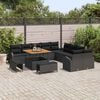 vidaXL Garden Sofa Set with Cushion 13 pcs Black Poly rattan