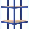 vidaXL 5-Layer Corner Shelf Blue Steel&Engineered Wood