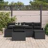 vidaXL Garden Sofa Set with Cushion 6 pcs Black Poly rattan