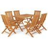 vidaXL 7 Piece Garden Dining Set Solid Teak Wood