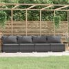 vidaXL 4-Seater Sofa with Cushions Grey Poly Rattan