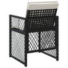 vidaXL Garden Chairs with Cushions 4 pcs Black Poly Rattan