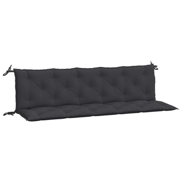 vidaXL Garden Bench Cushions 2pcs Black 180x50x7cm Oxford Fabric