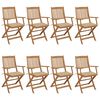 vidaXL Folding Chairs 8 pcs with Cushions Solid Acacia Wood