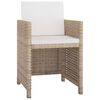 vidaXL 11 Piece Outdoor Dining Set with Cushions Poly Rattan Beige