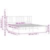 vidaXL Metal Bed Frame without Mattress with Headboard White 180x200cm