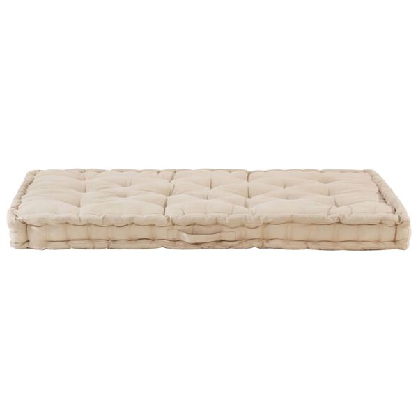 vidaXL Pallet Floor Cushion Cotton 120x80x10 cm Beige