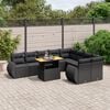 vidaXL 10 Piece Garden Sofa Set with Cushions Black Poly Rattan