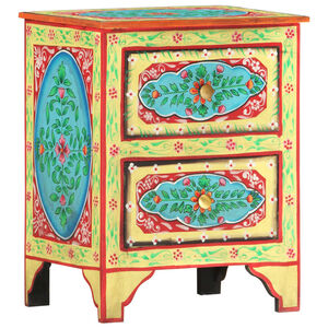 vidaXL Bedside Cabinet | Multicolour | Solid mango wood | Medium