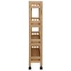 vidaXL Kitchen Trolley with Wheels Natural 60 x 18 x 97 cm Bamboo