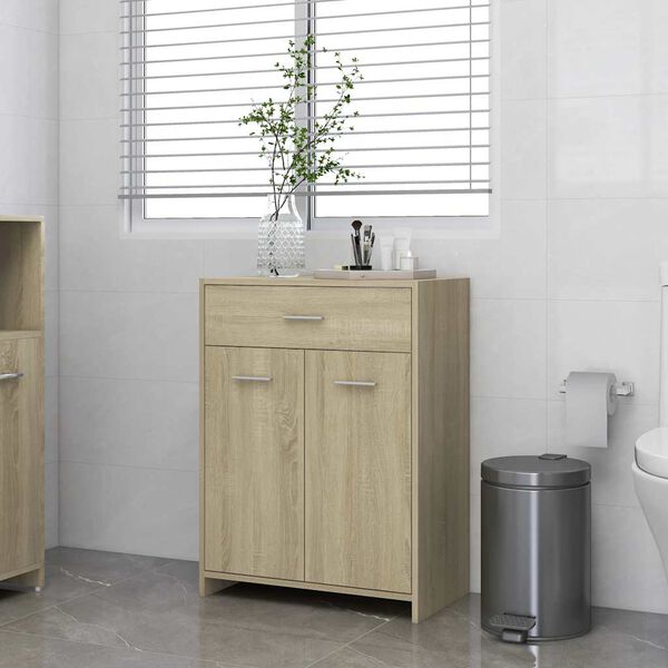 vidaXL Bathroom Cabinet Sonoma Oak 60x33x80 cm Engineered Wood