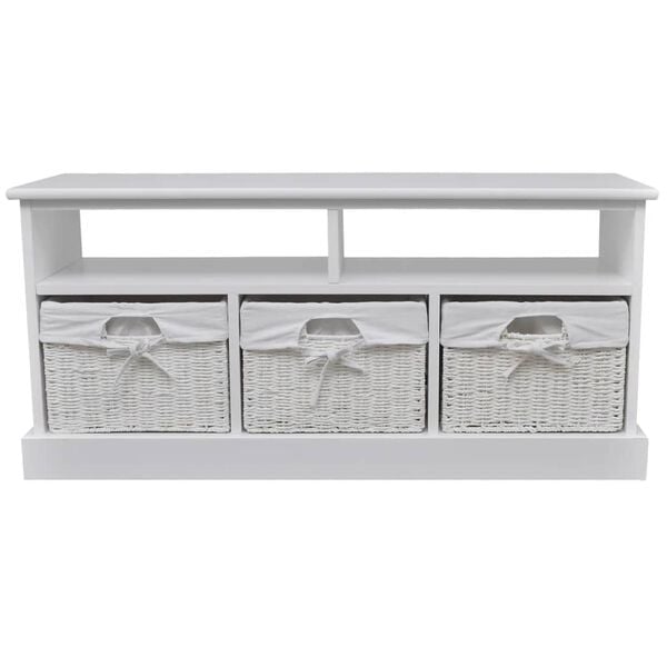 vidaXL Storage Bench Aarau White