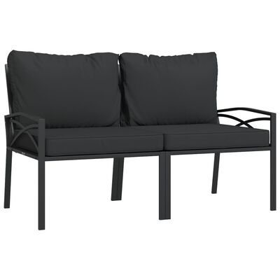 vidaXL 6 Piece Garden Lounge Set with Grey Cushions Steel