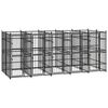 vidaXL Outdoor Dog Kennel Steel 9.22 m²