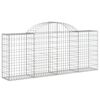 vidaXL Arched Gabion Baskets 2 pcs 200x30x80/100 cm Galvanised Iron