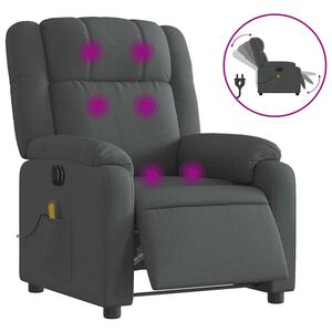 vidaXL Electric Massage Recliner Chair Dark Grey Fabric