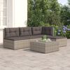 vidaXL 4 Piece Garden Lounge Set with Cushions Grey Poly Rattan