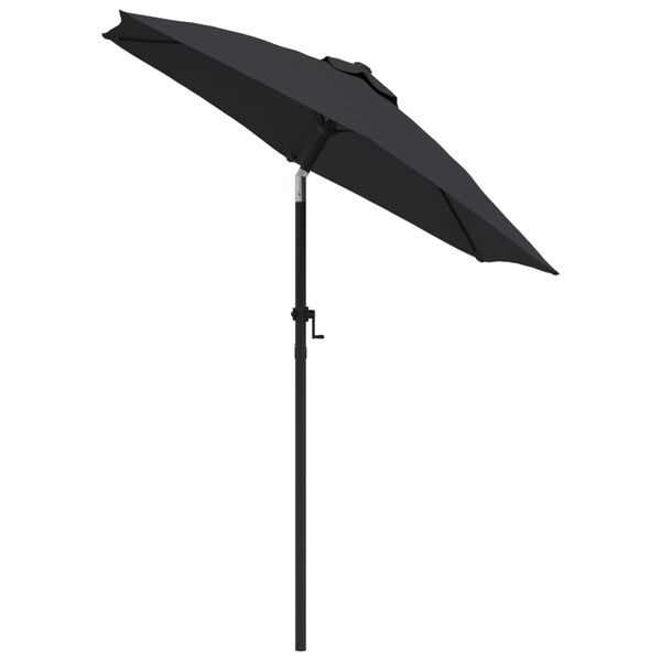 vidaXL Garden Parasol Black 200x224 cm Aluminium