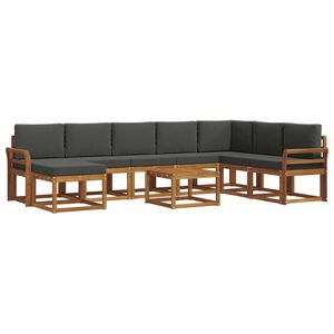 vidaXL Outdoor Sofa Set 9 pcs Natural and Anthracite
