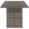 vidaXL Garden Table with Glass Top Grey 190x80x75 cm Poly Rattan