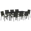 vidaXL Garden Dining Set 9 pcs Black Poly Rattan