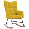 vidaXL Rocking Chair with a Stool Mustard Yellow Velvet