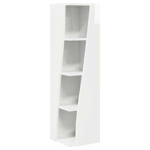 vidaXL Corner Cabinet 27.5x27x102cm Engineered Wood High Gloss White