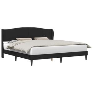 vidaXL Bed Frame with Headboard Black 180 x 200 cm Faux Leather